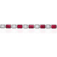 12.69 Ct.Tw. Ruby Natural Diamond Tennis/Line Bracelet, Platinum 950 Image